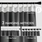MIULEE Back Tab Grey Blackout Curtains 90 Inch Long 2 Panels Set - Image 3