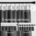 MIULEE Grey Back Tab Blackout Curtains 72 Inch Length 2 Panels Set - Image 3