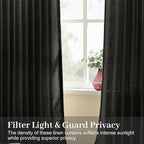 IVAPUPU Black Pinch Pleated Curtains 96 Inches Long - Image 2