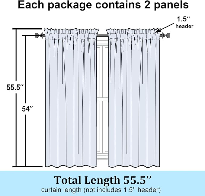 Simplebrand Gold Semi Sheer Curtains 54 Inch Length 2 Panels, Geometric - Image 7