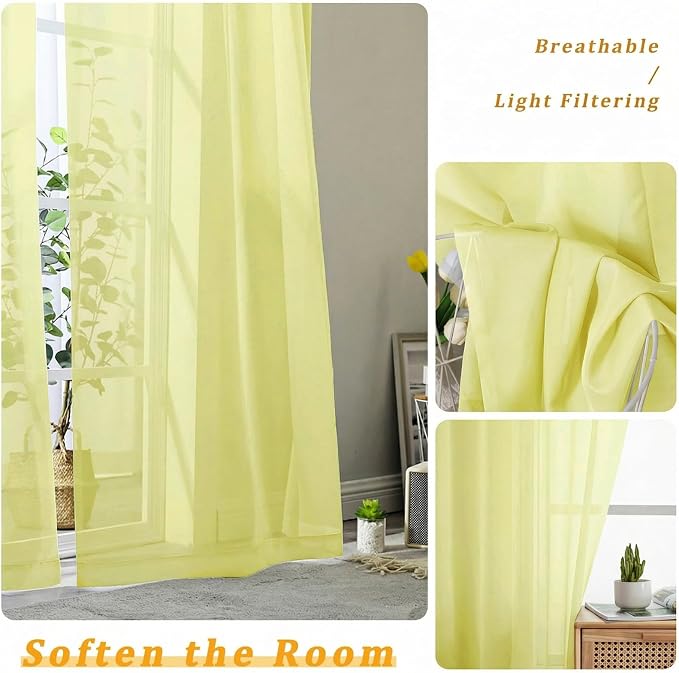 Gwine Short Kitchen Sheer Curtains 24 Inch Length - Image 5