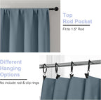 Simplebrand Ava Stone Blue Short 36 Inches Blackout Curtain 2 Panels Set - Image 4