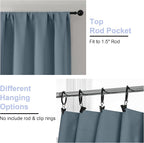 Simplebrand Ava Stone Blue Blackout Curtains, Privacy Thermal Insulated - Image 4