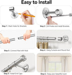 YaFex 2 Pack Heavy Duty Curtain Rods 32-150 Inch, 1 Inch Adjustable Extra Long - Image 8