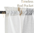 jinchan Striped Valance Farmhouse Window Treatment Linen Textured Drapes - Image 7