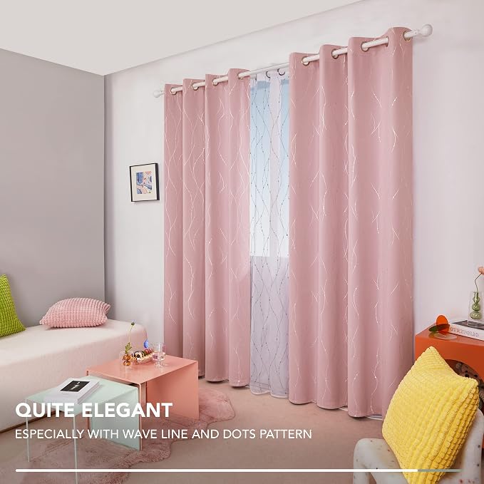 Deconovo Pink Blackout Curtains - Image 5
