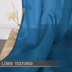 Tollpiz Sheer Curtains Bedroom Linen Textured Curtain Sheers Light Filtering - Image 2