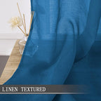 Tollpiz Sheer Curtain Linen Textured Bedroom Curtains Sheer Light Filtering Rod - Image 2