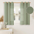LAMIT Sage Green Linen Curtains 45 inches Length by LAMIT