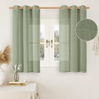 LAMIT Sage Green Linen Curtains 45 inches Length by LAMIT