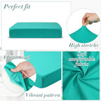 Newwiee Set of 4 Stretch Patio Cushion Covers Sofa Couch Seat Chair Slipcovers - Image 3