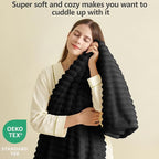 HIMEET Black Ribbed Throw Blanket - Image 3