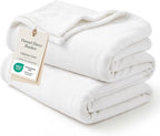 Bedsure GentleSoft Fleece Throw XL Blanket White by BEDSURE