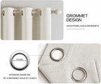 MIULEE Linen Texture Curtains for Bedroom Solid 100% Blackout Thermal Insulated - Image 4