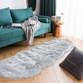 Latepis Grey Faux Sheepskin Fur 2x6 Runner Rugs High Pile Soft Plush Fuzzy Rug by Latepis