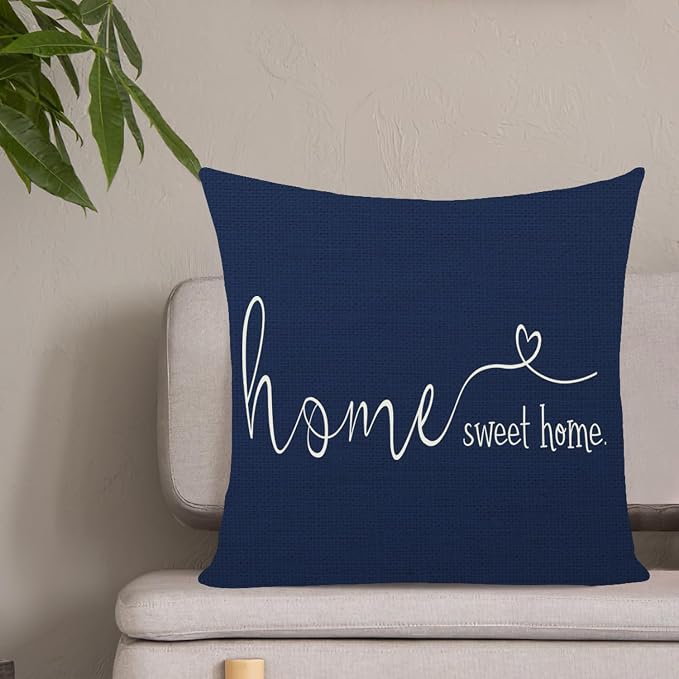 MFGNEH Home Sweet Home Quotes Farmhouse Pillow Covers 18x18 Inch, Farmhouse - Image 3