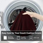 Leather Look Couch Cushion Covers Sofa Seat Slipcovers Sets Couches Furniture - Image 9