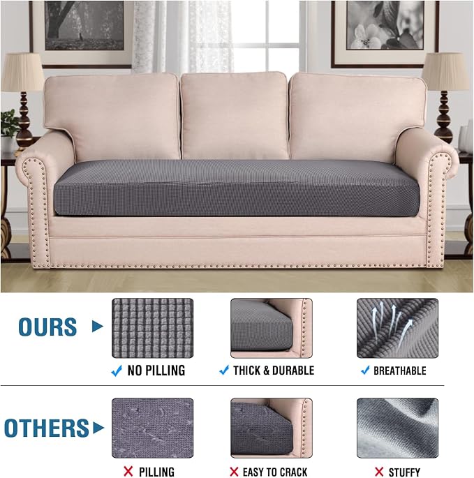 H.VERSAILTEX Super Stretch Individual Seat Cushion Covers Sofa Covers Couch - Image 2