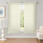 OWENIE Sheer Cream Curtains, Sheer Curtains 63 inch Length 2 Panels Set by OWENIE