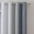 Estelar Textiler Grey and Greyish White Ombre Blackout Curtains 90 Inches Long - Image 4