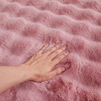 Pink Rabbit Plush Rug 2'x3', Fluffy Faux Fur Shaggy Area Rug - Image 6