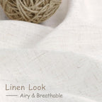 Nanspring Ivory White Curtains 80 Inches Length - Image 3