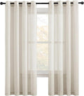 NICETOWN Linen Flax Semi Sheer Curtains 72" Length, Grommet Top Bedroom Window by NICETOWN