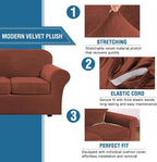 H.VERSAILTEX Real Velvet Plush 3 Piece Stretch Sofa Covers Couch Covers - Image 3