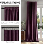 MIULEE Dark Purple Velvet Curtains 90 inches - Image 2