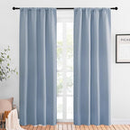 NICETOWN Blackout Curtains for Living Curtains, Vintage Blue, 1 Pair, 34-inch W by NICETOWN