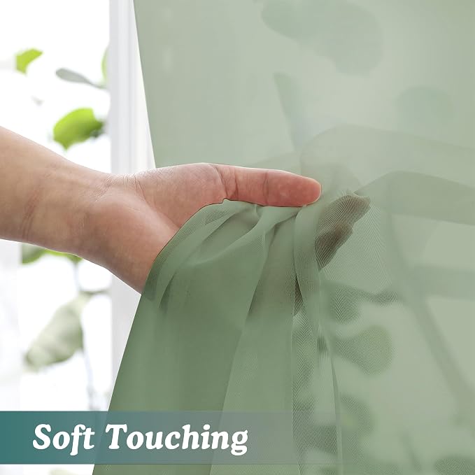 Chyhomenyc Sage Green Sheer Valances - Image 3