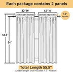 Aiyufeng Light Green Sheer Curtains 54 Inch Length 2 Panels Set - Image 8