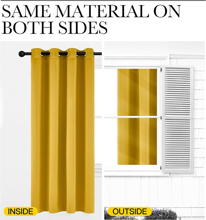 NICETOWN Gold Curtains 84 inches Long Blackout - Image 6