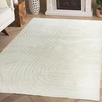 Washable Area Rugs 5x7 Rugs for Living Room Light Beige Faux Rabbit Fur Rug for - Image 4