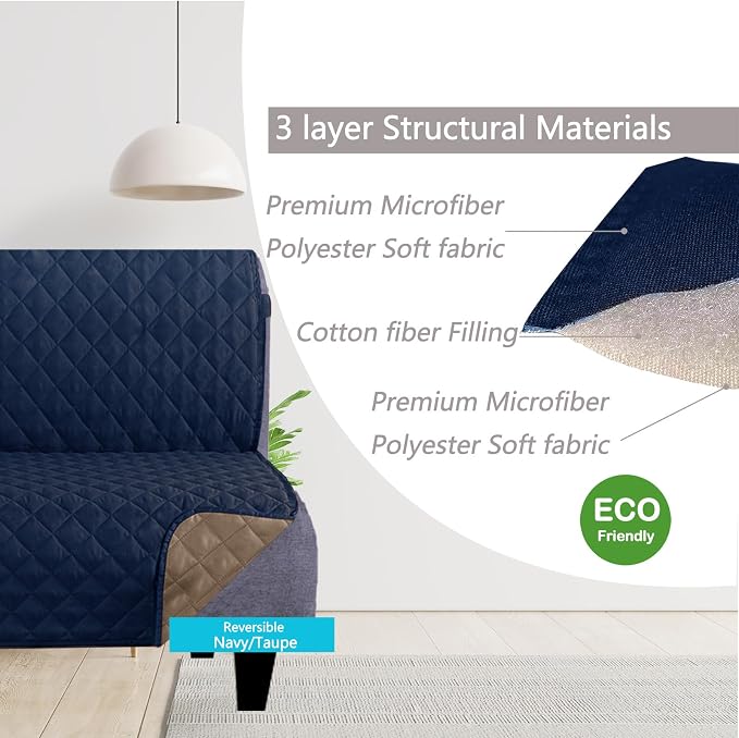 U-NICE HOME Futon Sofa Covers Reversible Sofa Slipcover Armless Cover Furniture - Image 3