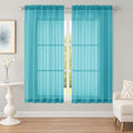 OWENIE Sheer Curtains 63 inch Length 2 Panels Set, Rod Pocket Voile Fimly Sheer by OWENIE