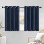 NICETOWN Navy Blue Kitchen Window Curtains 36 inches Long, Grommet Blackout by NICETOWN