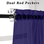 OVZME 2 Pieces Sheer Curtains 96 Length Window Treatments, Voile Drapes Light - Image 3