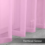 OWENIE Sheer Pink Curtains, Sheer Curtains 84 inch Length 2 Panels Set - Image 6