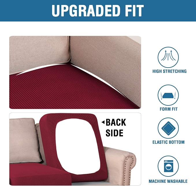 H.VERSAILTEX Super Stretch Individual Seat Cushion Covers Sofa Covers Couch - Image 6