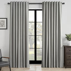 Topfinel Frost Grey Linen Curtains 84 Inches Long 2 Panels Set by Topfinel