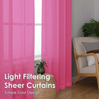 OVZME Sheer Curtains 63 inch Length 2 Panels Set - Image 6