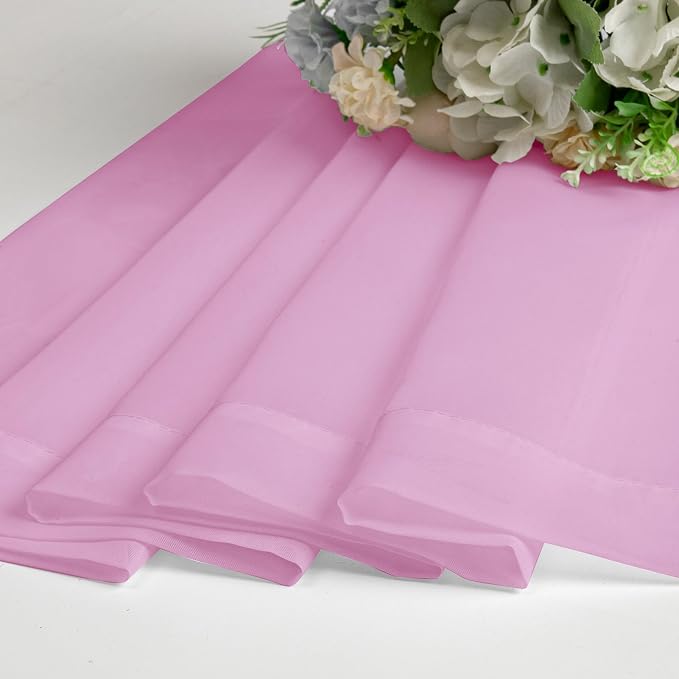 Lecloud Light Pink Sheer Curtains 63 Inch Length 2 Panels Set, Elegant Voile - Image 4