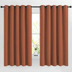 NICETOWN Burnt Orange Window Treatments 66 inch Length 2 Panels Set, Grommet by NICETOWN