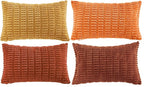 Fancy Homi Set of 4 Burnt Orange Fall Lumbar Rectangle Decorative Throw Pillow - Image 6