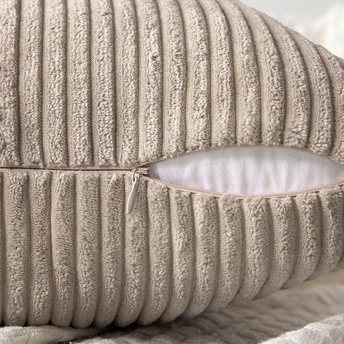 MIULEE Light Brown Decorative Throw Pillow Covers 18x18 Inch - Image 3