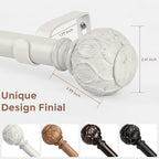 Antique White Curtain Rods for Windows 30 to 56 Inch, Adjustable Vintage - Image 7