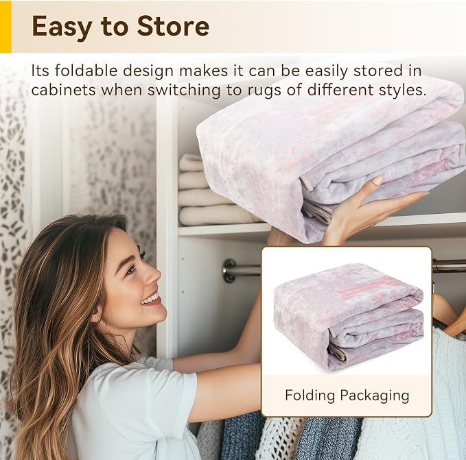 Washable Area Rugs 6ft Non-Slip Modern Abstract Soft - Image 9