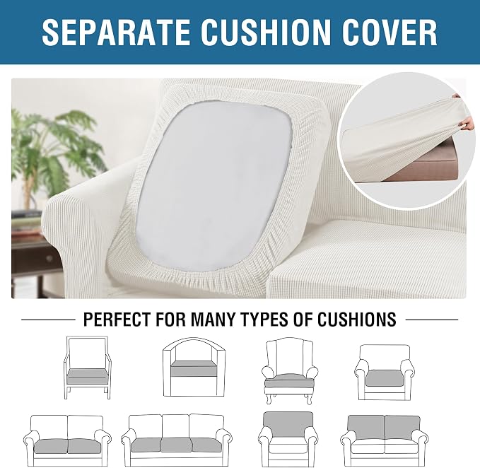 H.VERSAILTEX 4 Piece Stretch Sofa Covers - Image 5