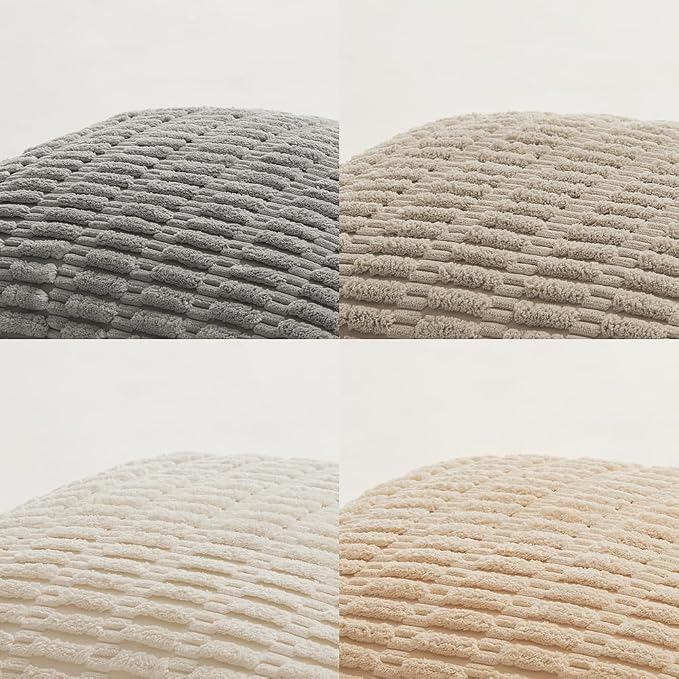 Fancy Homi 4 Packs Neutral Decorative Throw Pillow Covers 16x16 Inch - Image 5